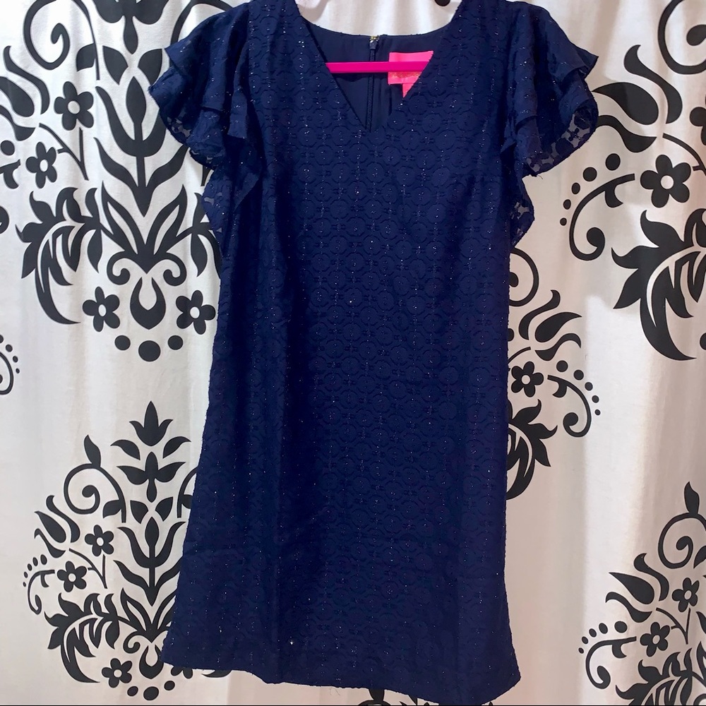 Lilly Pulitzer Kathie Dress Navy Tanzanian Clip